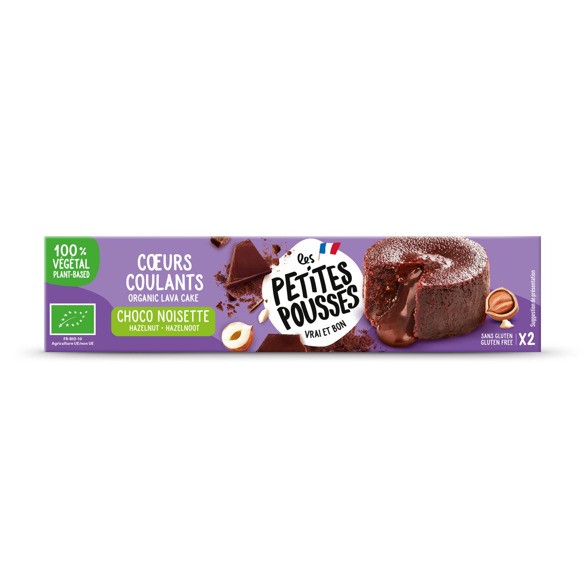 LES PETITES POUSSES Cœur coulant chocolat noisette bio 2x80g