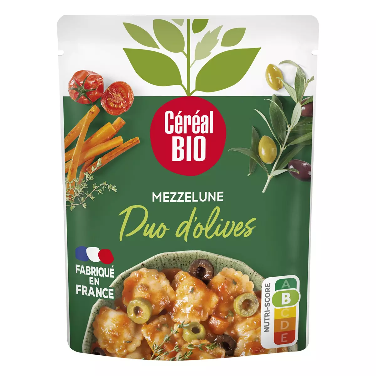 CÉRÉAL BIO Mezzelune aux olives sachet express 280g pas cher 