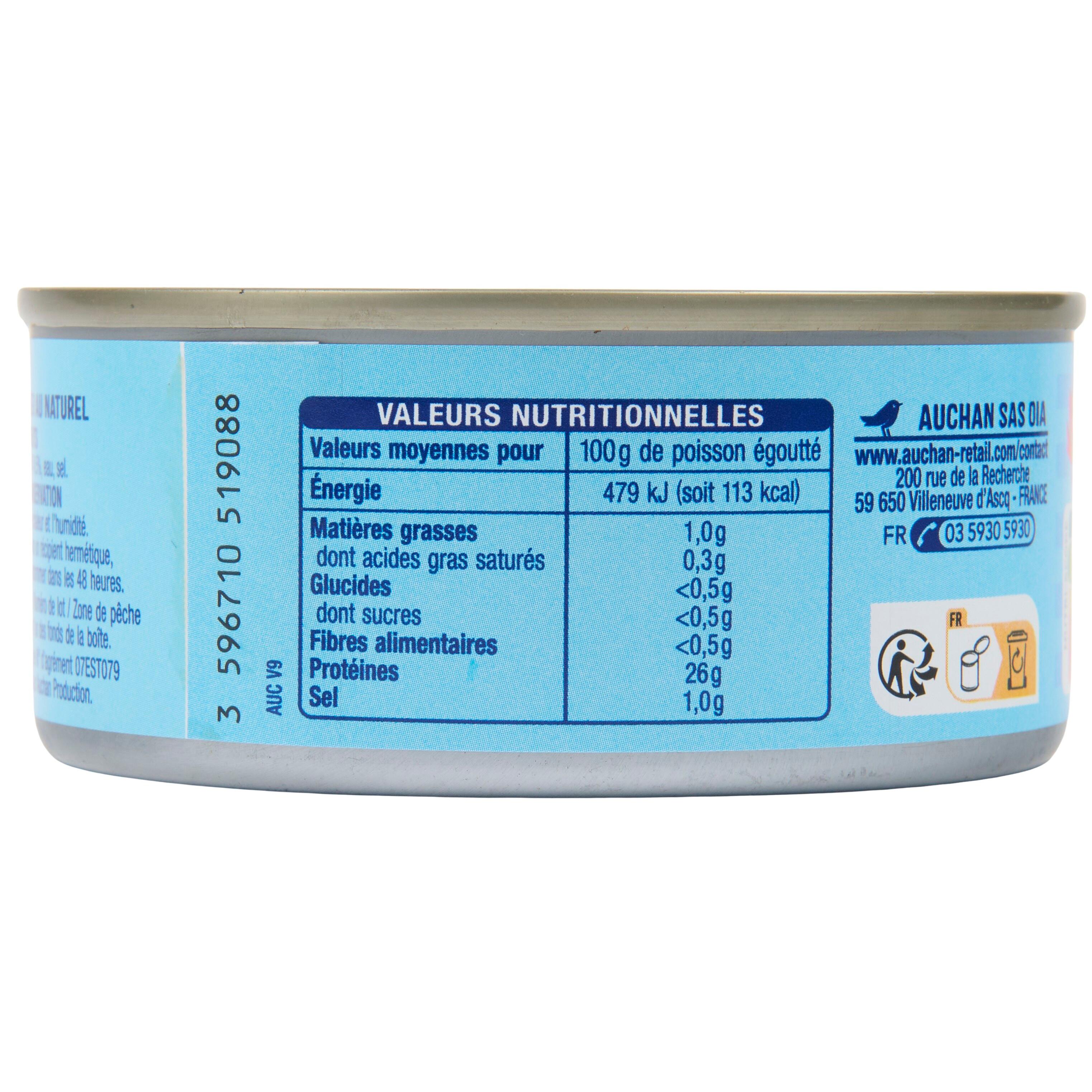 Voir la diapositive 3 : AUCHAN CULTIVONS LE BON Thon listao au naturel 3x112g