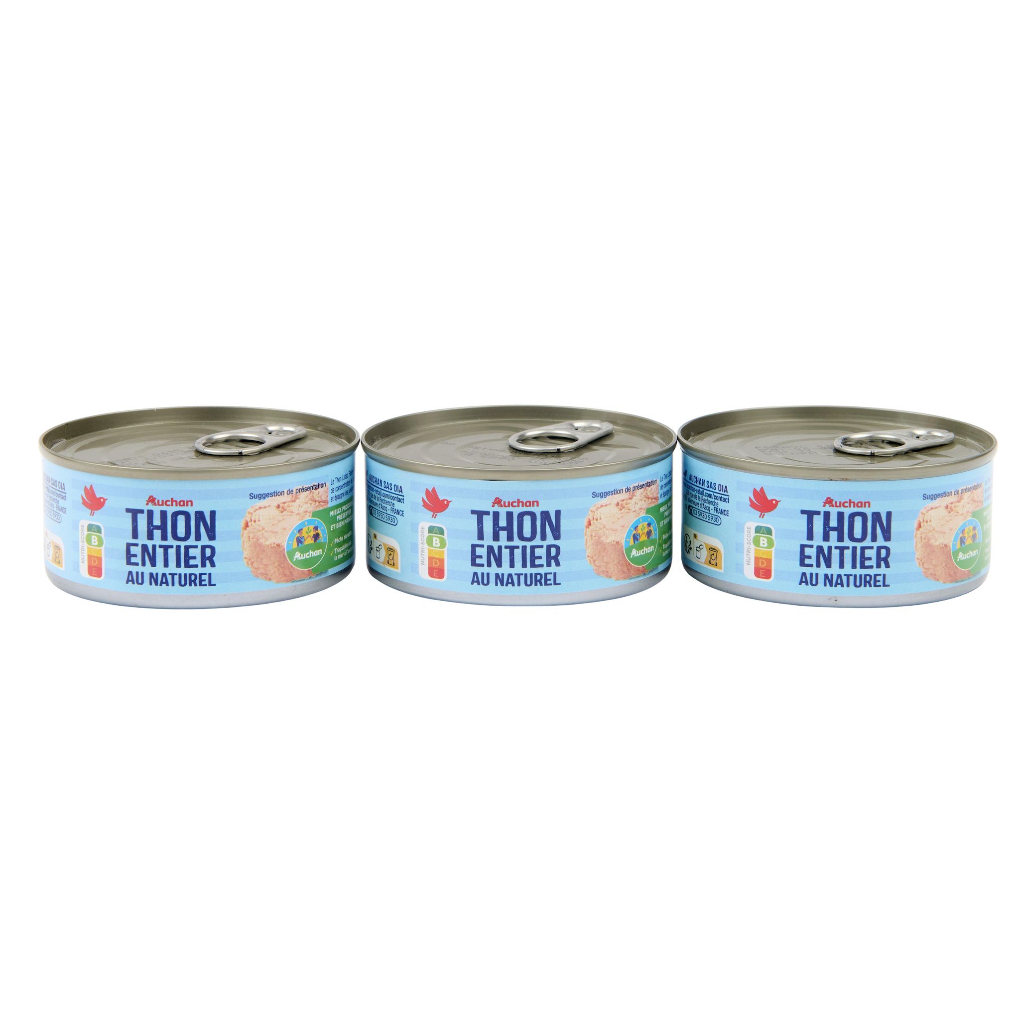 Voir la diapositive 3 : AUCHAN CULTIVONS LE BON Thon listao au naturel 3x112g