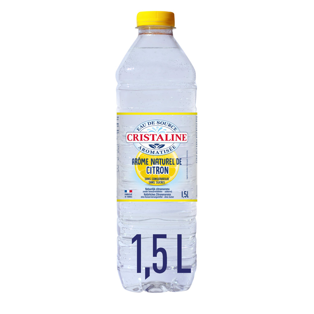 CRISTALINE Eau de source aromatisée au citron 1.5l