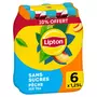LIPTON Boisson Ice Tea à base de thé saveur pêche sans sucres 6x1.25l