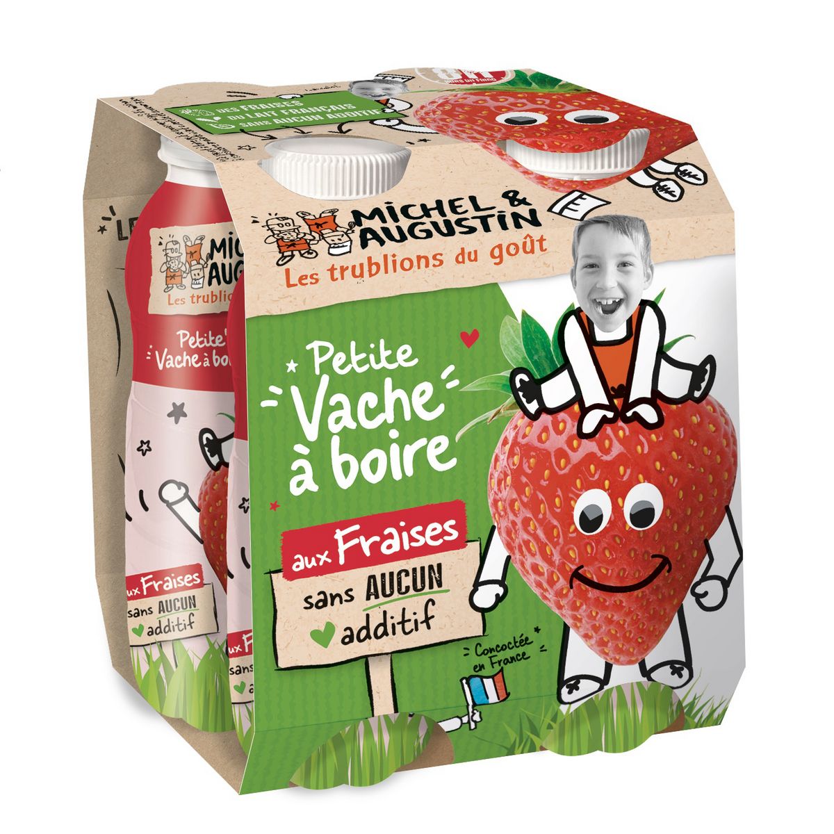 MICHEL ET AUGUSTIN Yaourt à boire à la fraise 4x170g