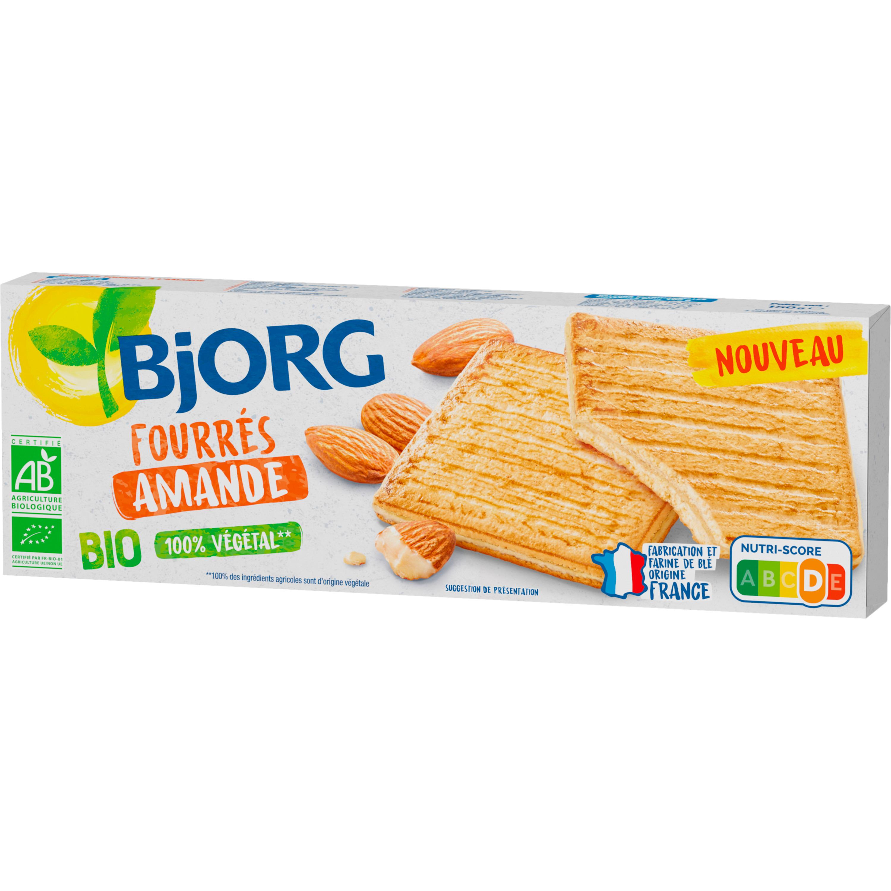 Voir la diapositive 2 : BJORG Biscuits bio fourrés aux amandes 3 sachets de 2 biscuits 150g