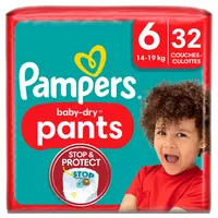 Couches/culottes premium protection nappy pants T6 / 15+ kg, Pampers (x 28)  // OBSOLETE