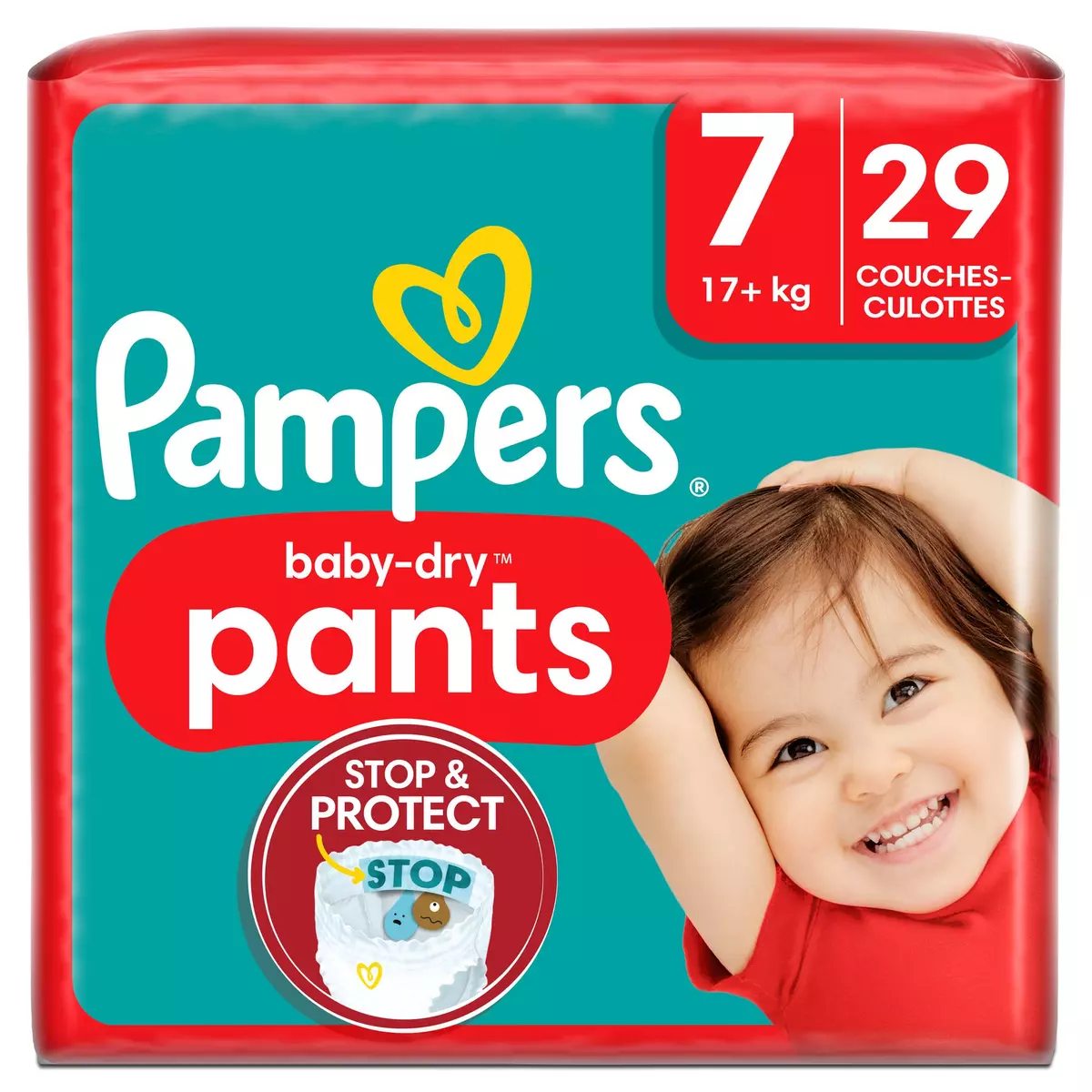 PAMPERS Baby-Dry pants couches-culottes taille 7 (+17kg) 29 couches pas  cher 