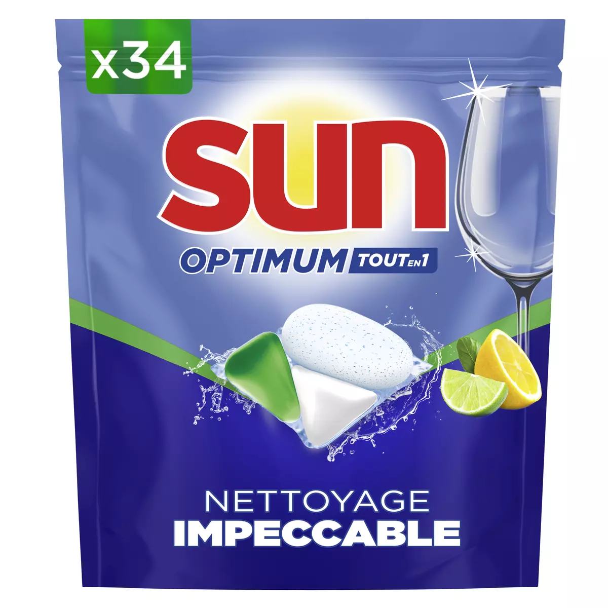 SUN Optimum tablette lave-vaisselle tout en 1 parfum agrumes 34