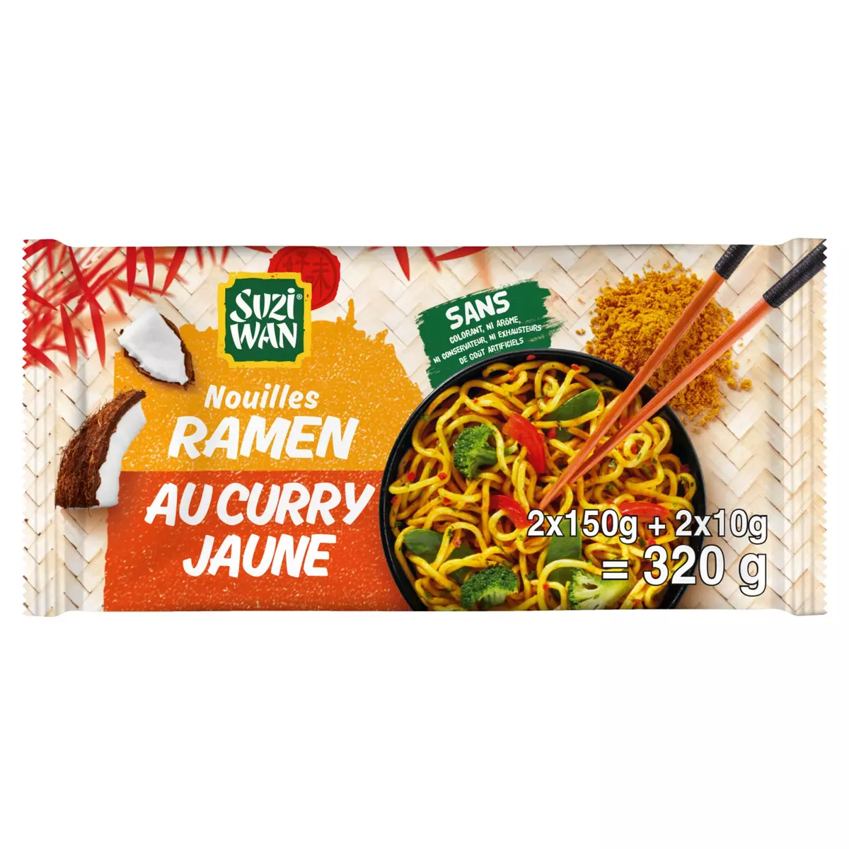 SUZI WAN Nouilles Ramen au curry jaune 2 portions 2x160g