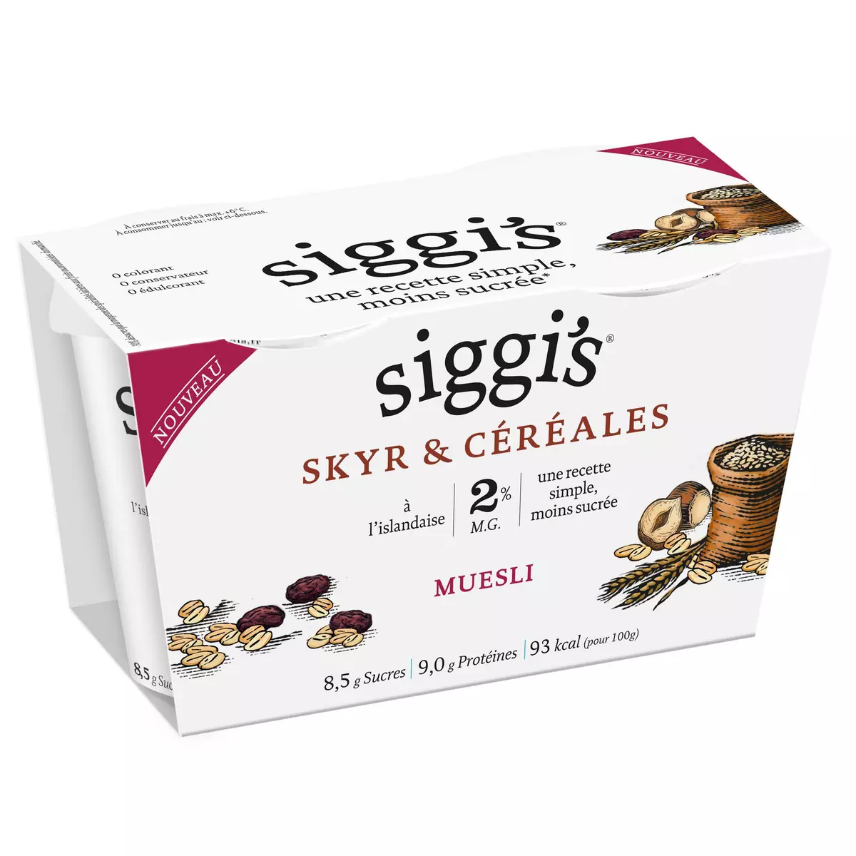 SIGGI'S Skyr & Céréales à l'islandaise muesli 2% MG 2x140g
