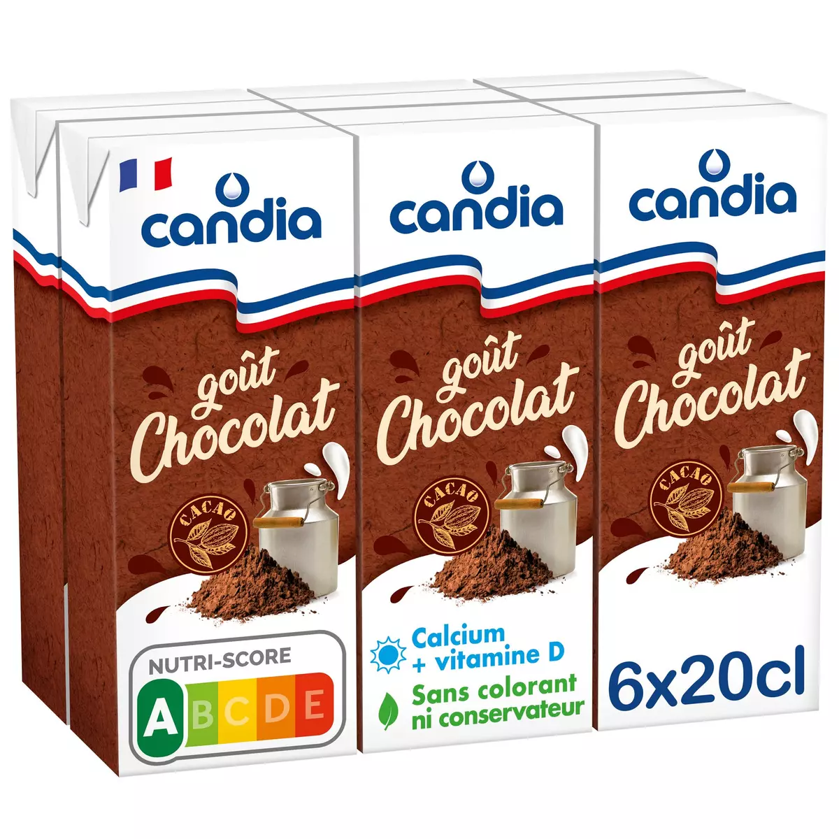 CANDIA Boisson lactée chocolatée 6x20cl
