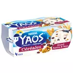 YAOS Céréales - Yaourt à la grecque muesli raisins et noix avec morceaux 4x110g