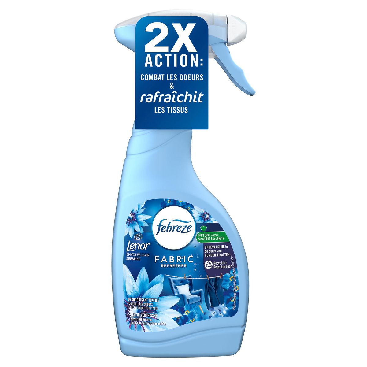 FEBREZE Spray désodorisant textile fraîcheur Lenor envolée d'air 500ml
