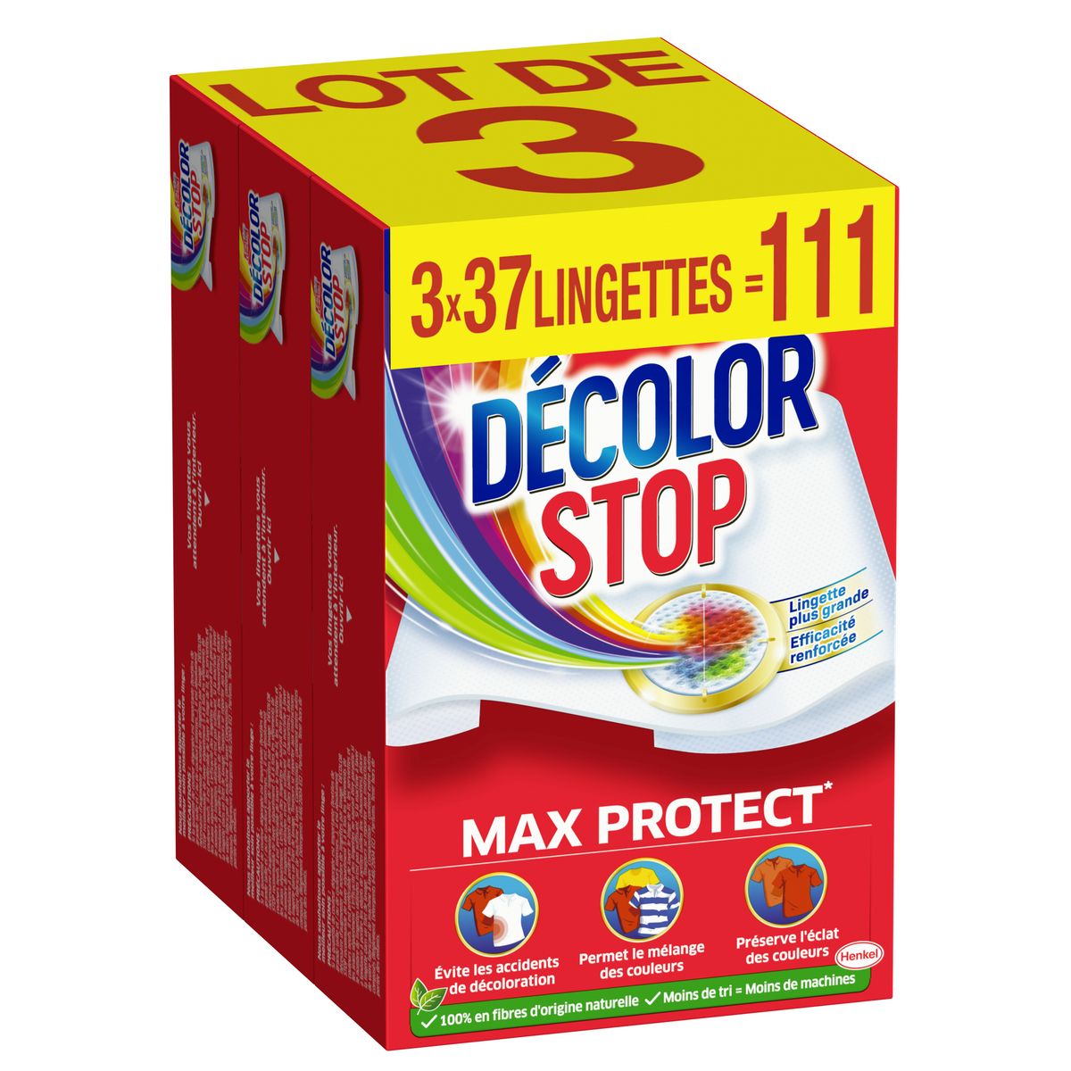 DECOLOR STOP Lingettes anti-décoloration Max Protect 3x37 lingettes