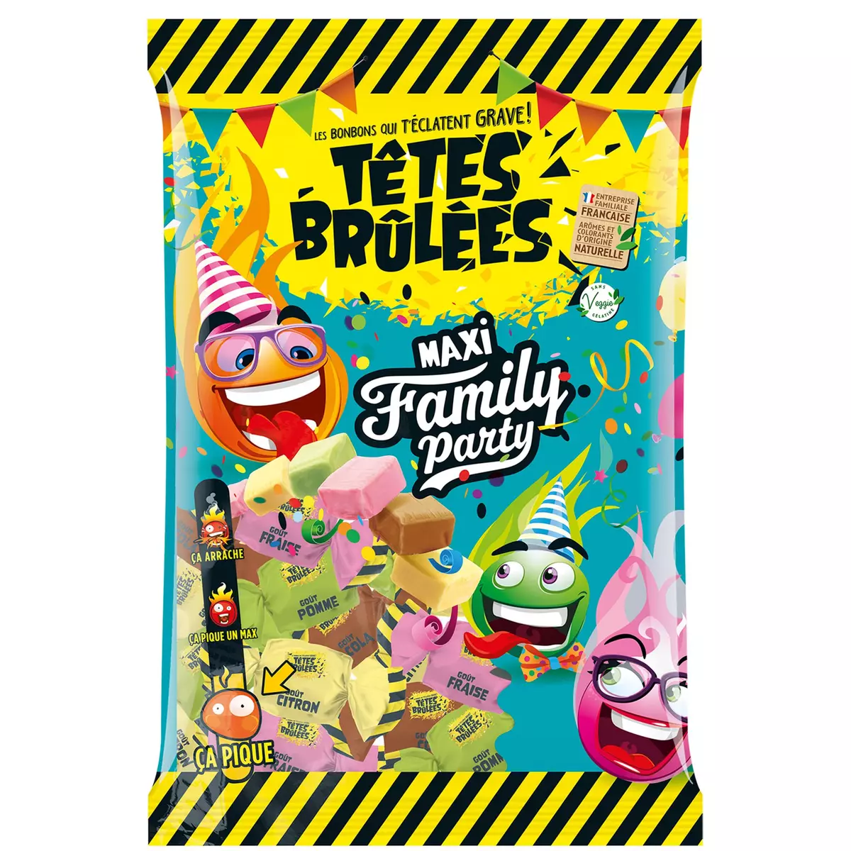TÊTES BRÛLÉES Maxi family party assortiment de bonbons piquants 1kg