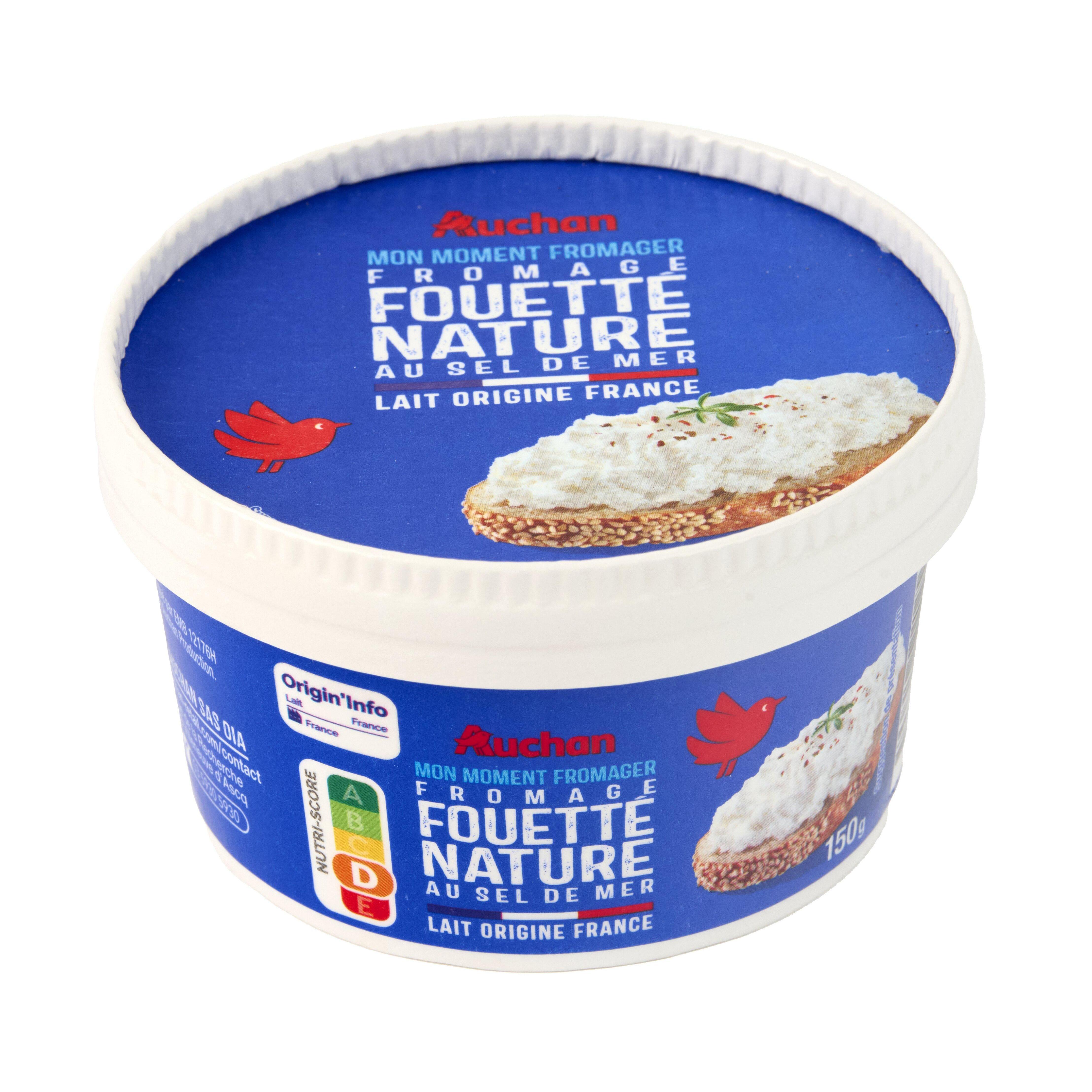 Voir la diapositive 4 : AUCHAN Fromage fouetté nature au sel de mer 150g