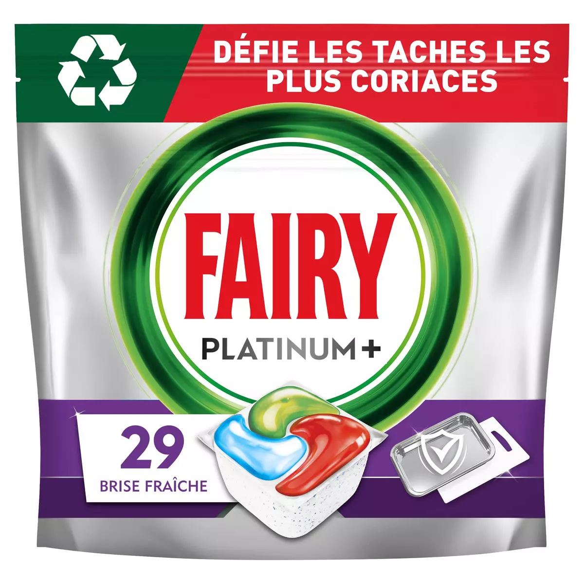 FAIRY Platinium + Tablettes lave-vaisselles tout en 1 net machine 29 tablettes