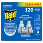 RAID Recharges liquides pour diffuseurs électriques contre les moustiques et moustiques tigres 120 nuits 2 recharges