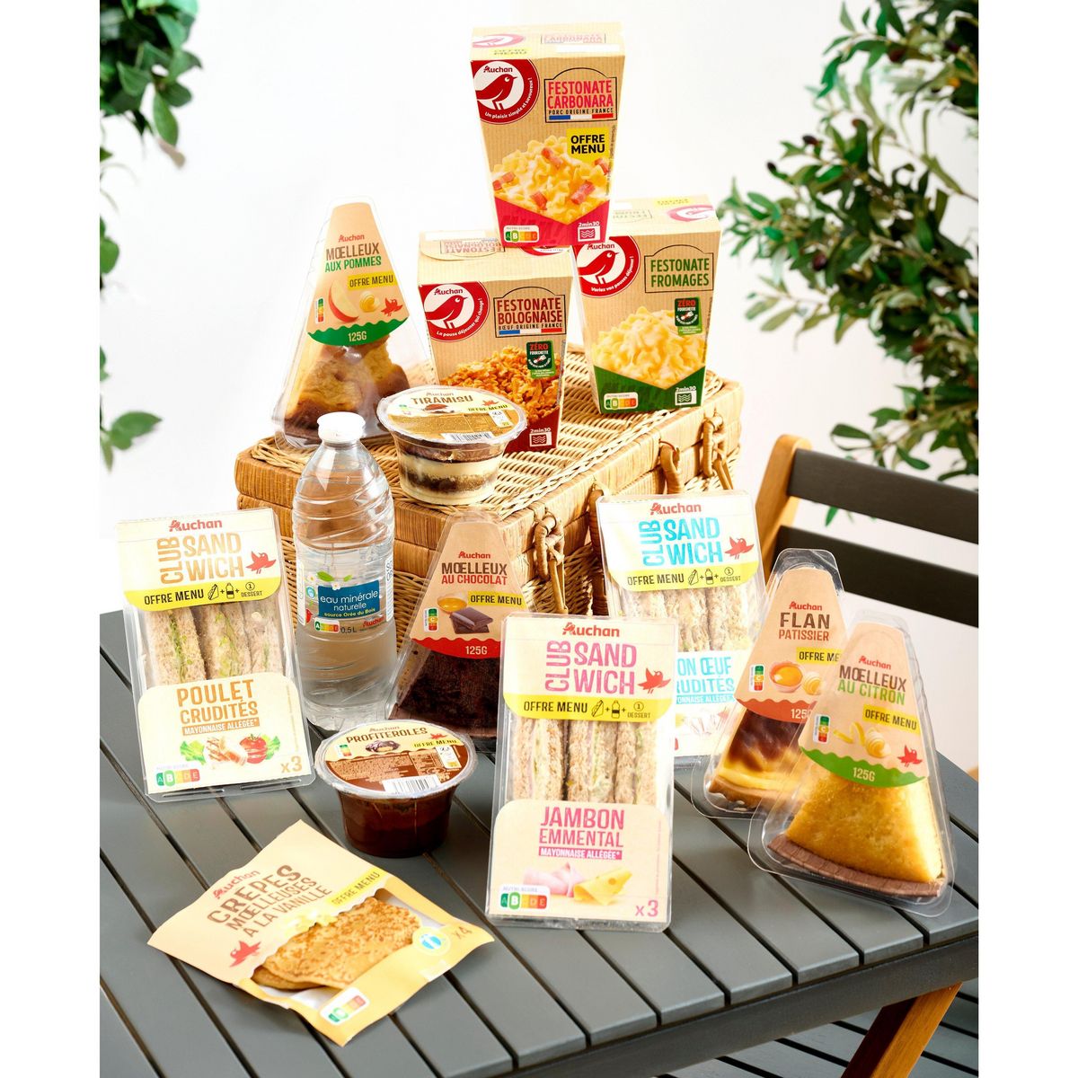 AUCHAN Sandwich triple thon crudités œuf mayonnaise 3 pièces 230g