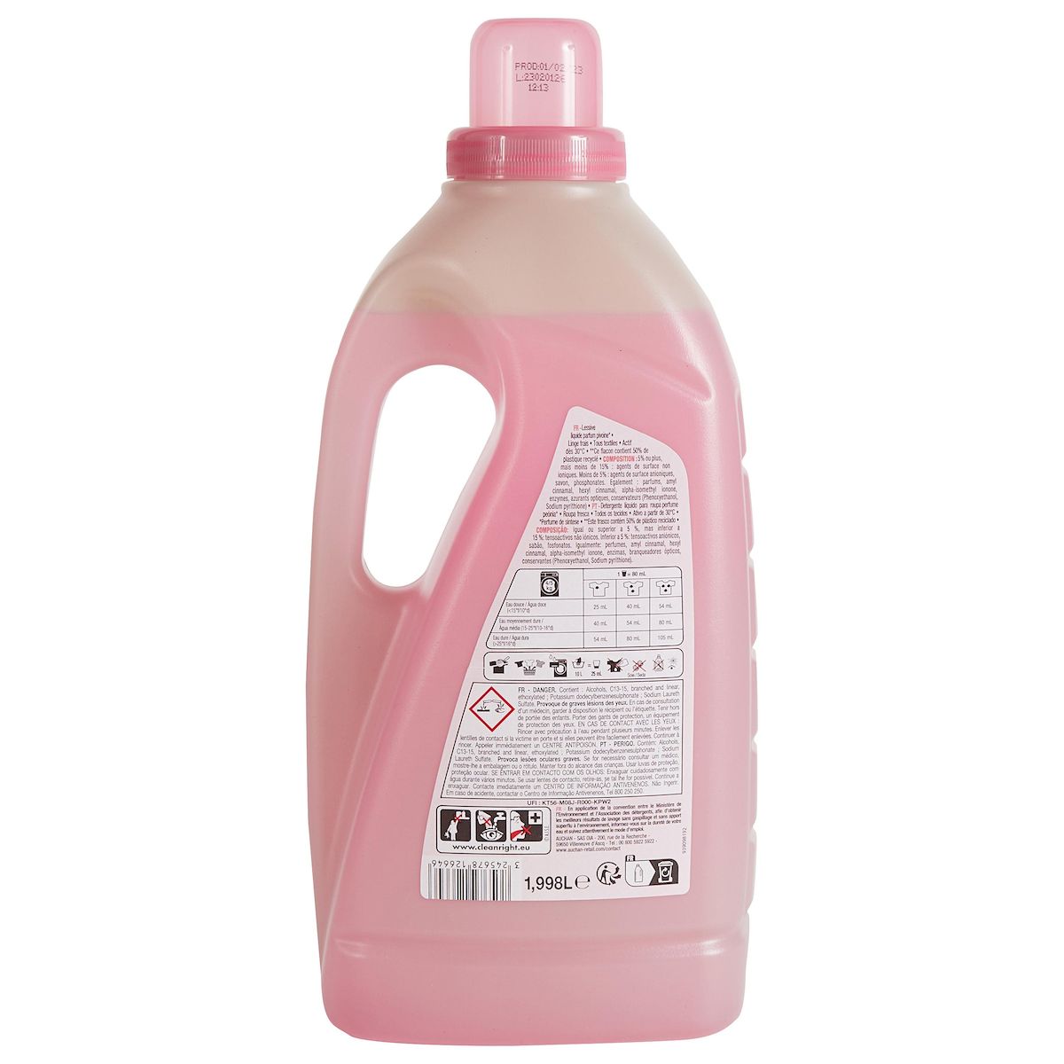 AUCHAN Lessive liquide Florale Pivoine 37 lavages 2l