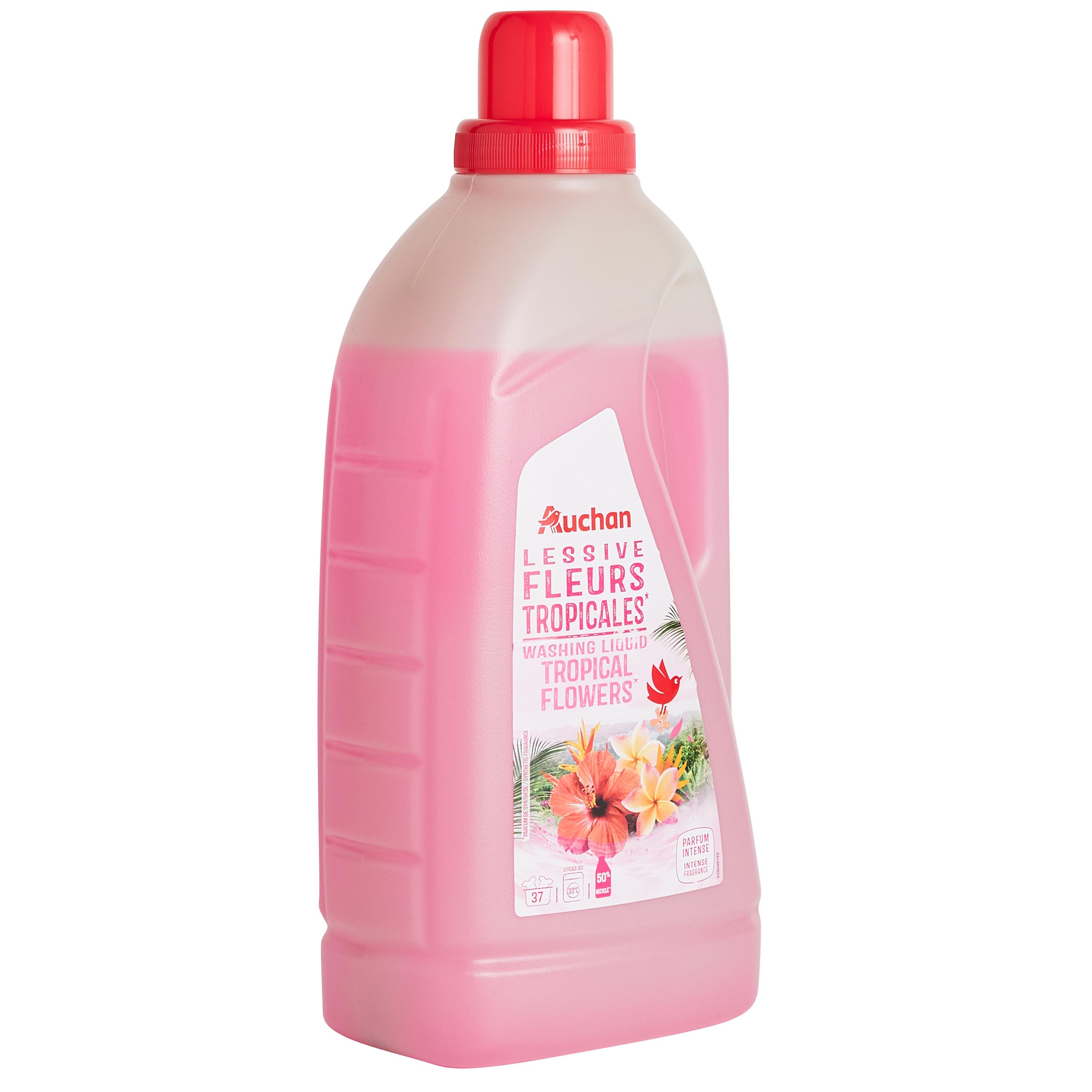 Voir la diapositive 3 : AUCHAN Lessive liquide Fleurs tropicales 37 lavages 2l