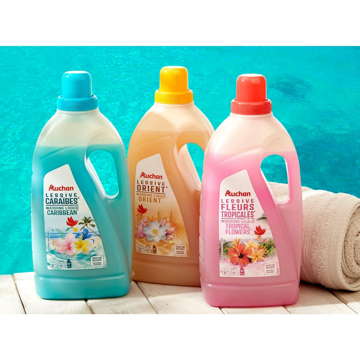 AUCHAN Lessive liquide Orient 37 lavages 2l