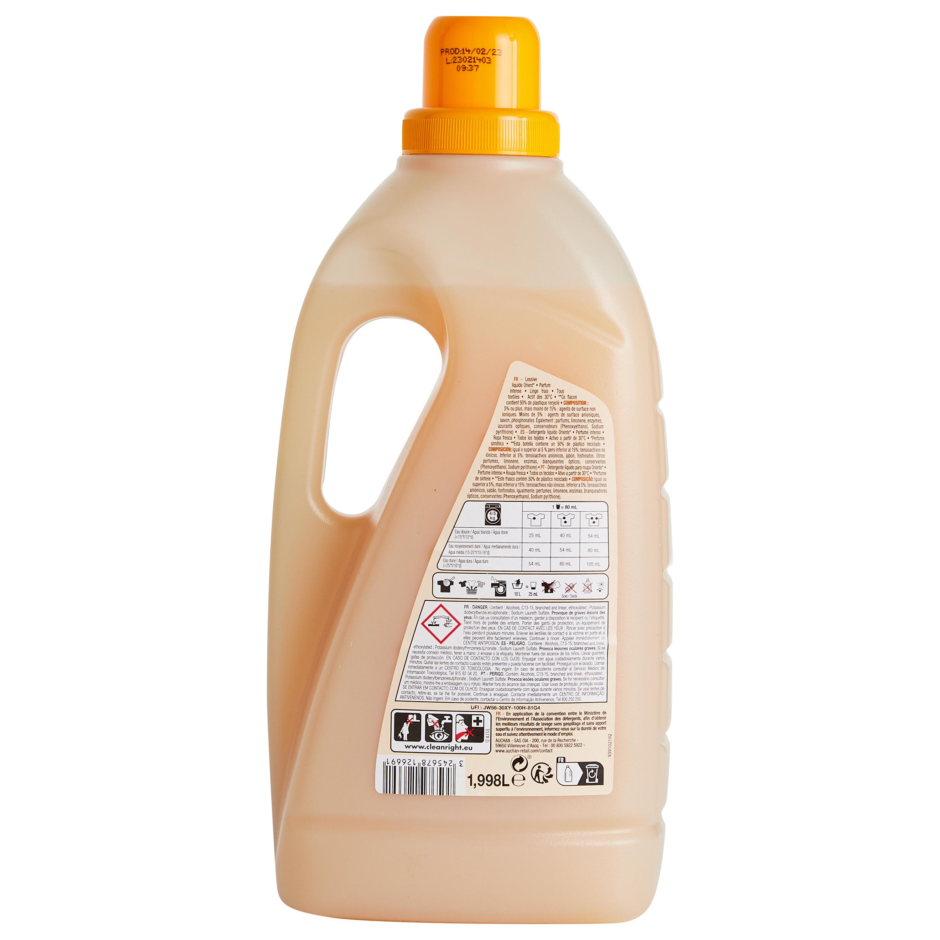 Voir la diapositive 4 : AUCHAN Lessive liquide Orient 37 lavages 2l