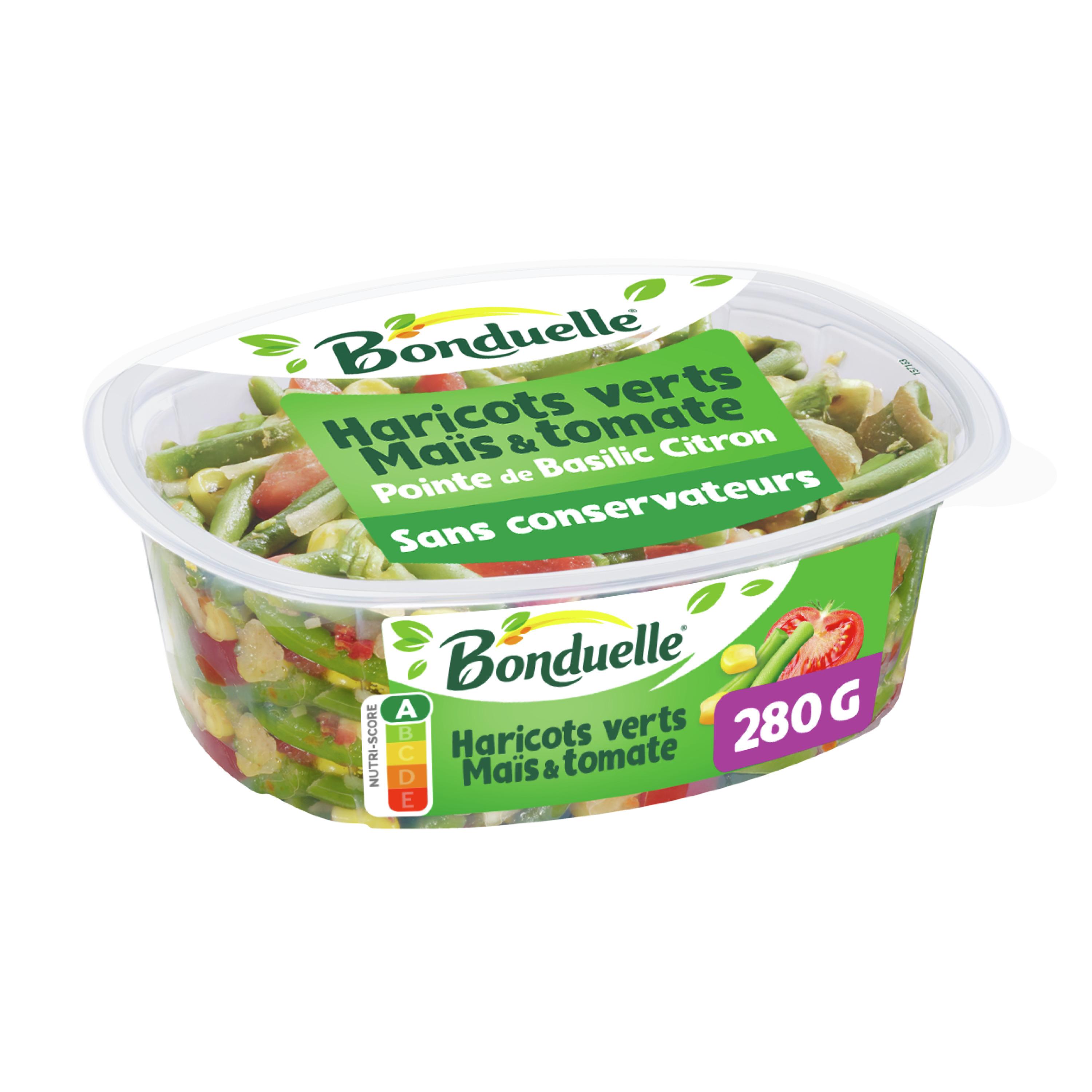 BONDUELLE Salade de haricots verts tomate et maïs 280g
