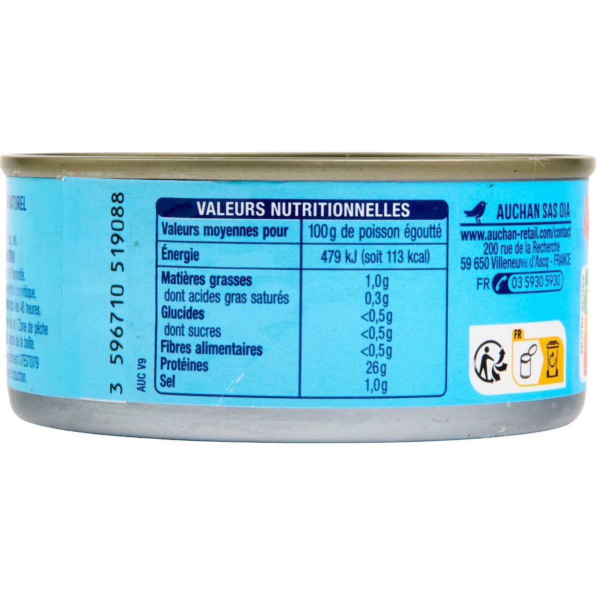 AUCHAN CULTIVONS LE BON thon listao au naturel 2x112g