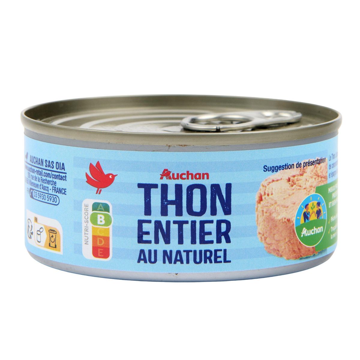 AUCHAN CULTIVONS LE BON thon listao au naturel 112g