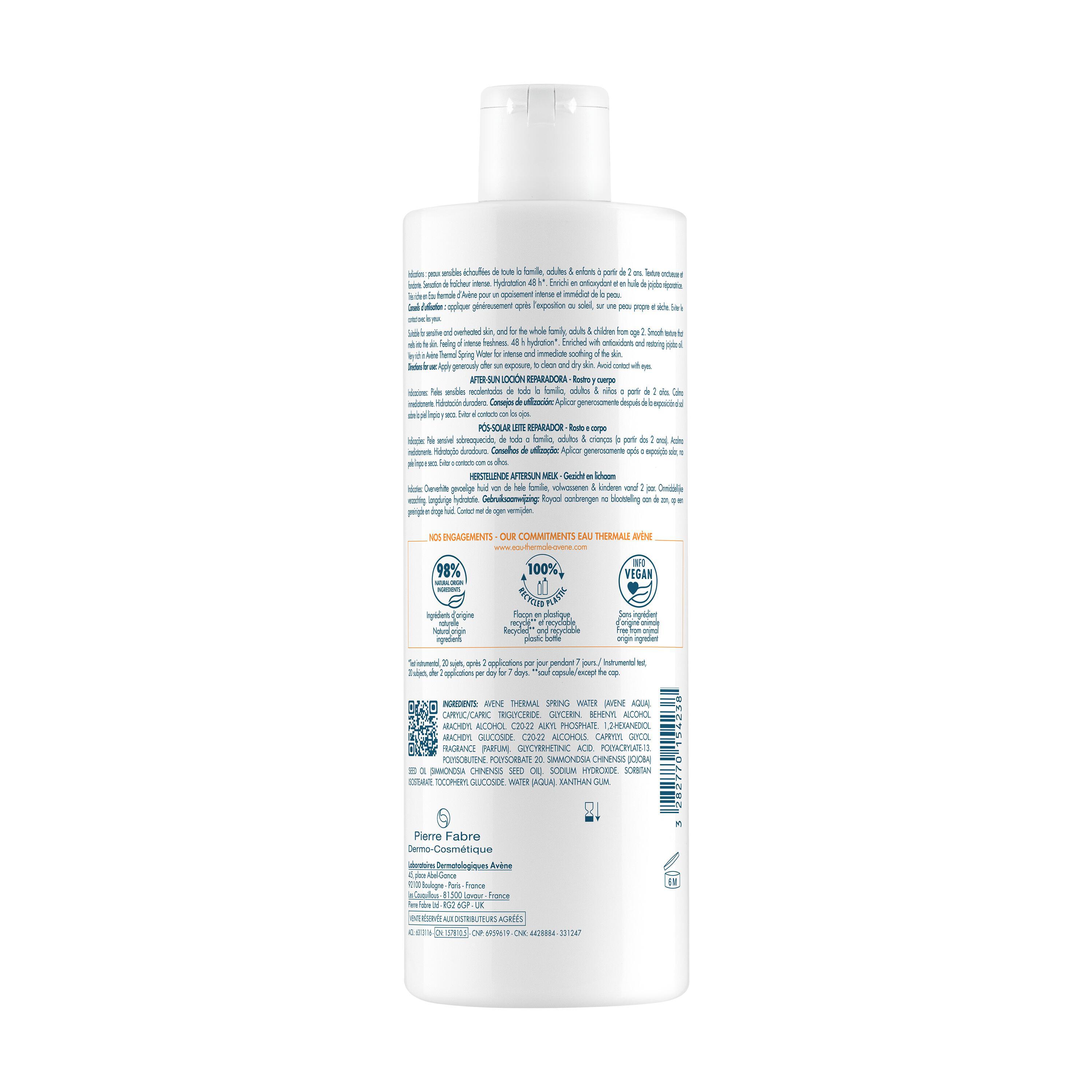 Voir la diapositive 2 : AVÈNE Lait réparateur après-soleil pour peaux sensibles visage & corps 400ml