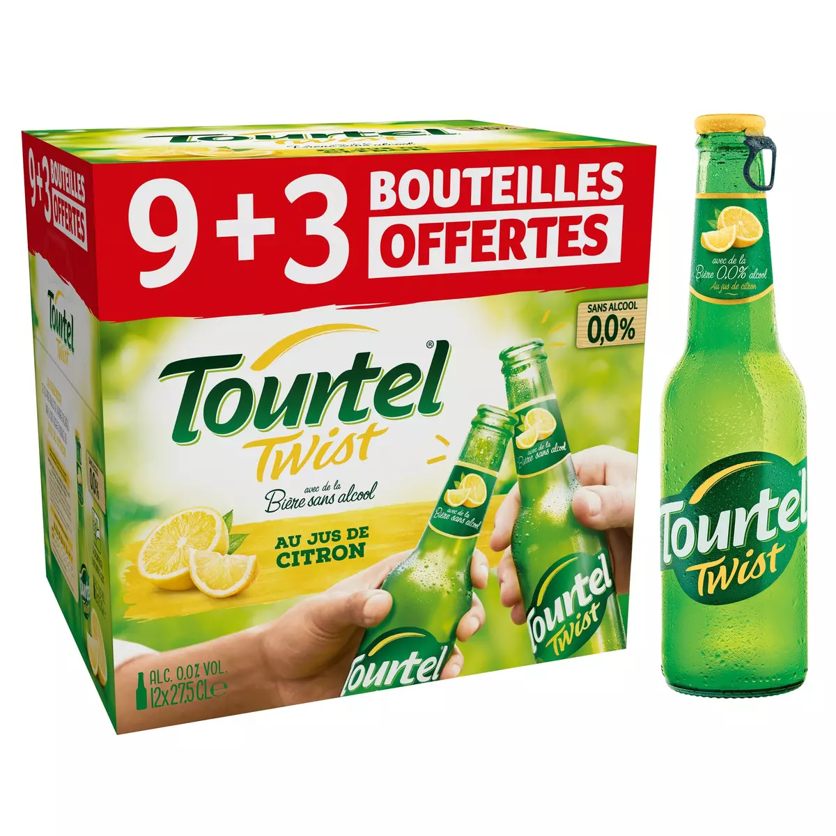 TOURTEL TWIST Bière sans alcool 0.0% aromatisée jus de citron 9+3 offertes 12x27.5cl