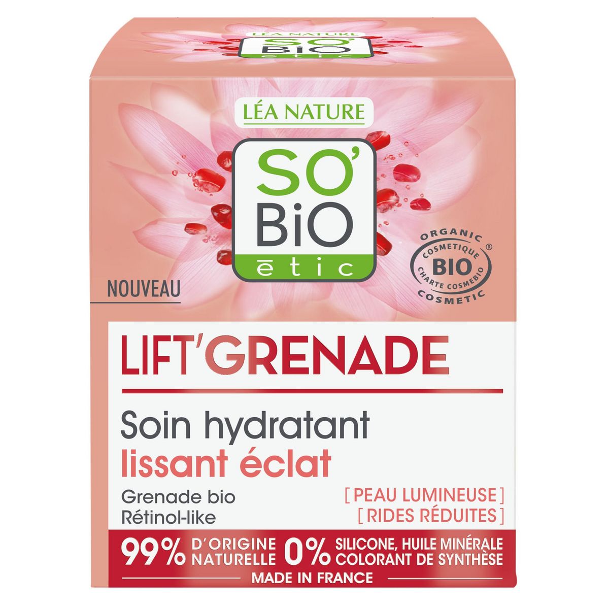 SO BIO ETIC Lift Grenade Soin hydratant lissant éclat 50ml
