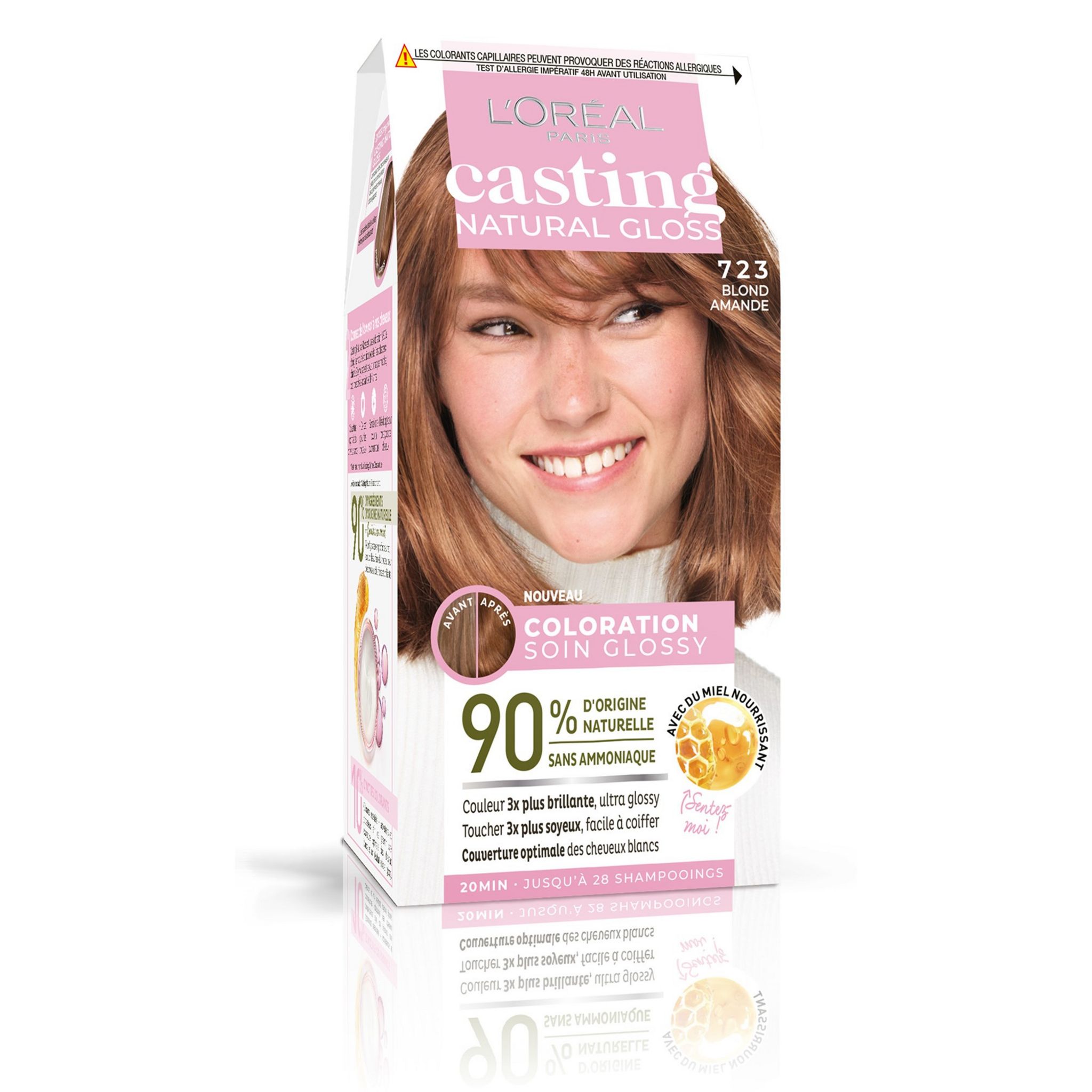 L'OREAL Casting natural gloss coloration 723 blond amande 1 kit