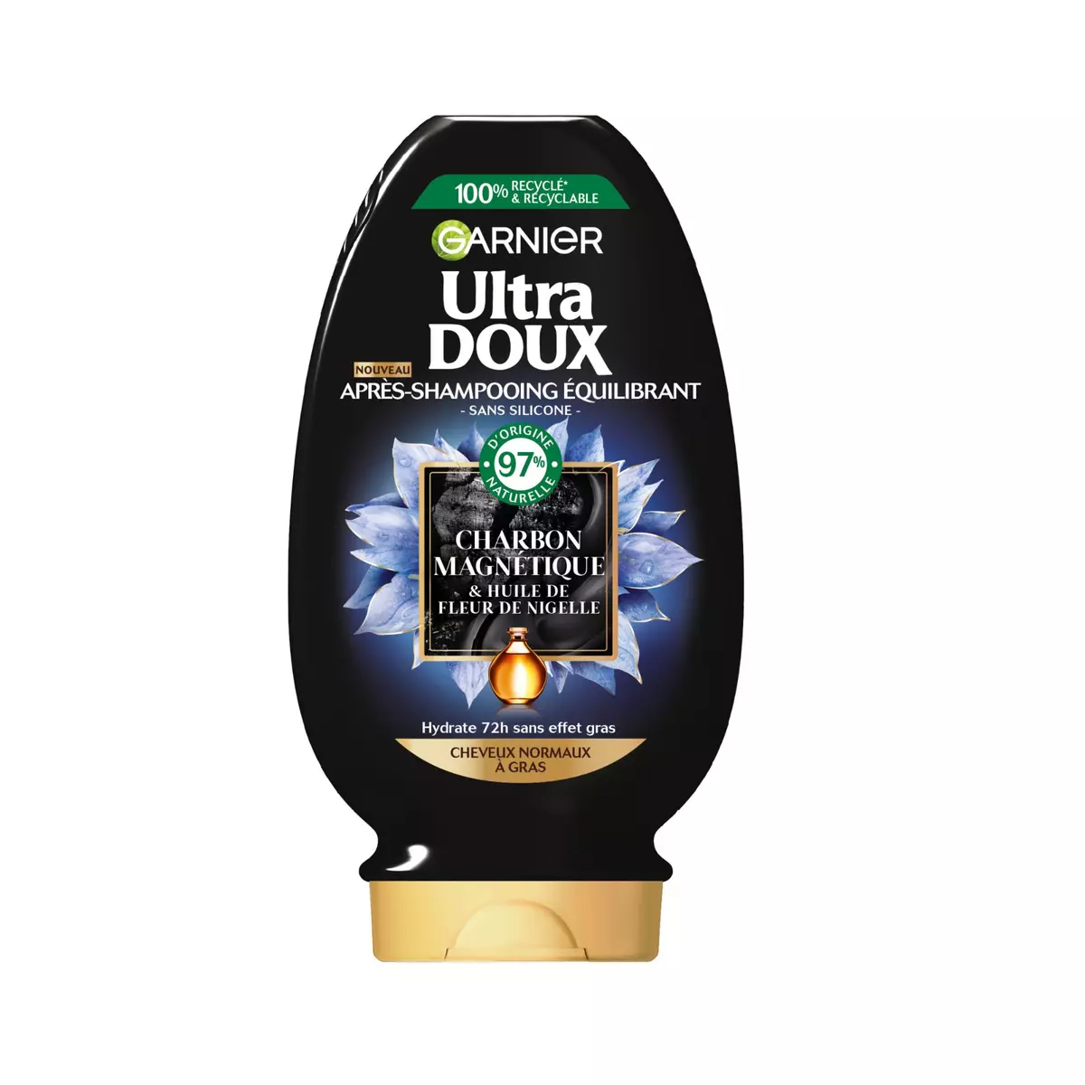 ULTRA DOUX Après-shampooing équilibrant  charbon et huile de fleur de nigelle 200ml