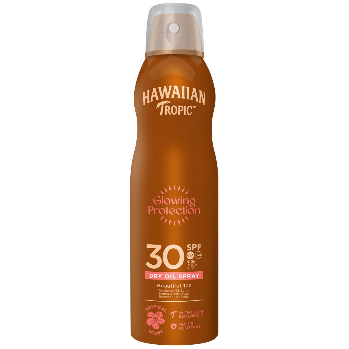HAWAIIAN TROPIC Glowing Protection Brume huile sèche SPF30 spray 180ml