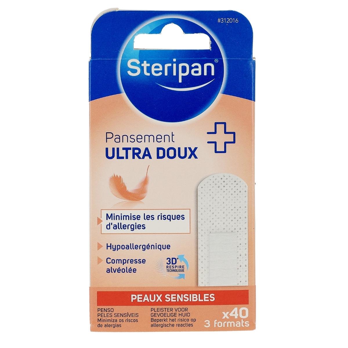 STERIPAN Pansement ultra doux peaux sensibles 40 pansements