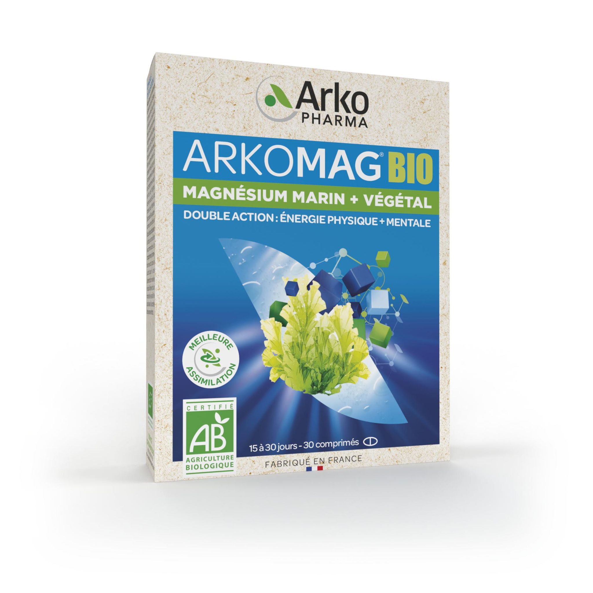 ARKOPHARMA Arkomag bio magnésium marin + végétal 30 comprimés