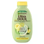 GARNIER ULTRA DOUX Shampooing doux purifiant pour cheveux à tendance grasse argile douce cédrat 300ml