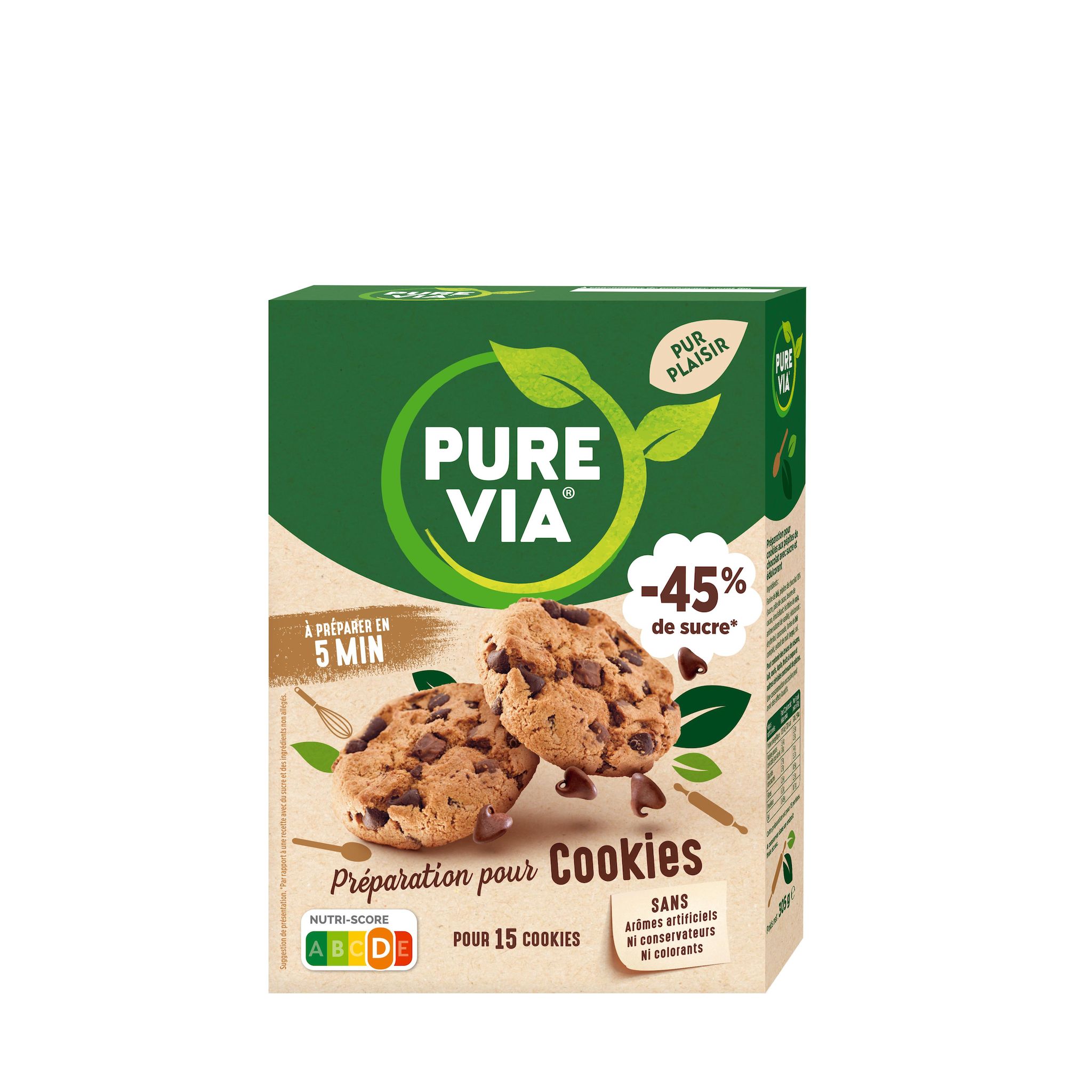 PURE VIA Préparation pour cookies 15 cookies 305g
