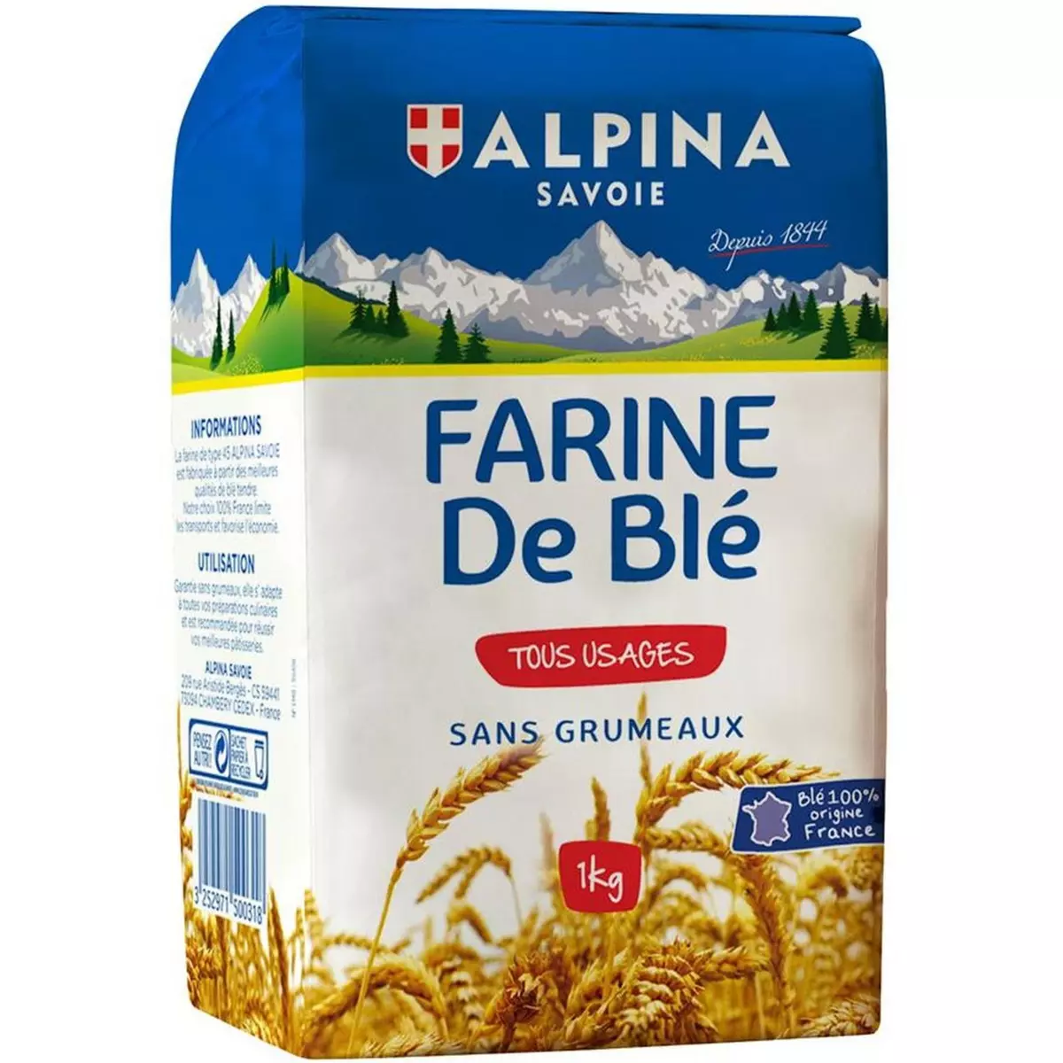AUCHAN BIO Farine de blé T65 1kg pas cher 