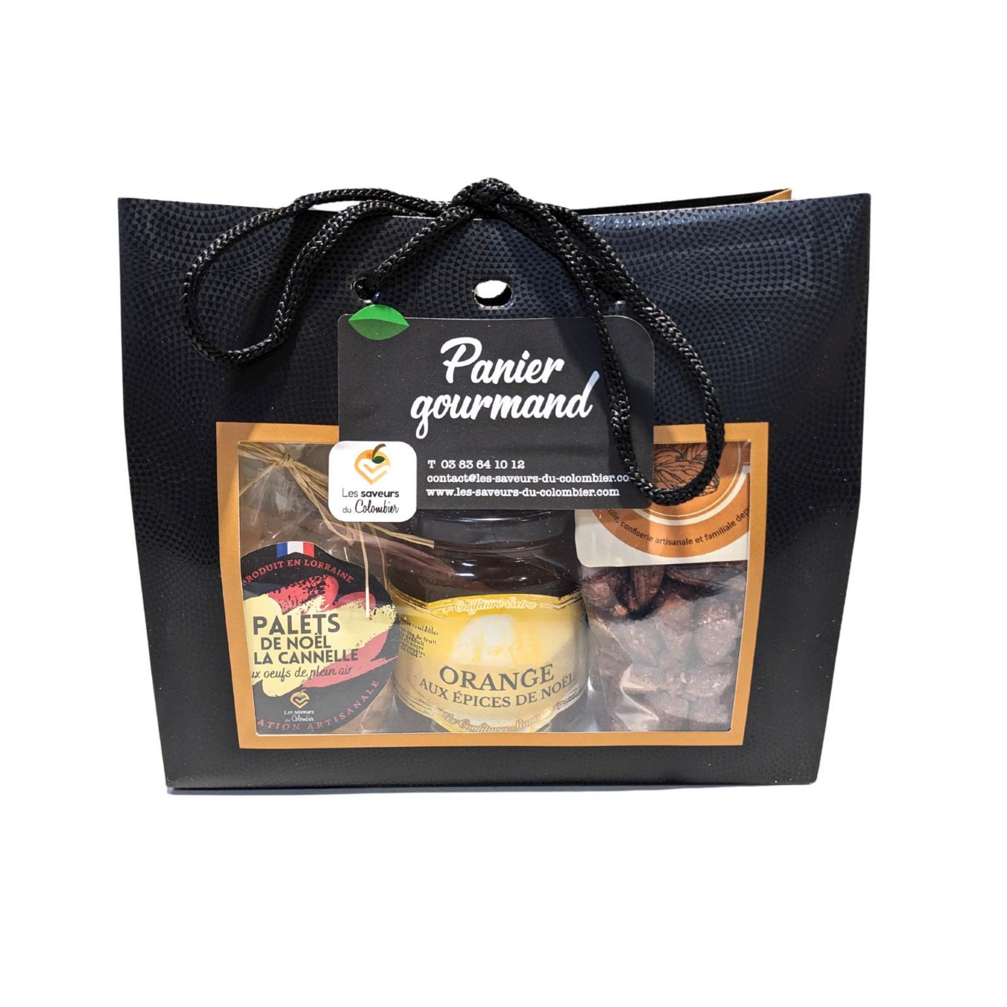 LES SAVEURS DU COLOMBIER Panier gourmand sucré 4 produits 1 panier