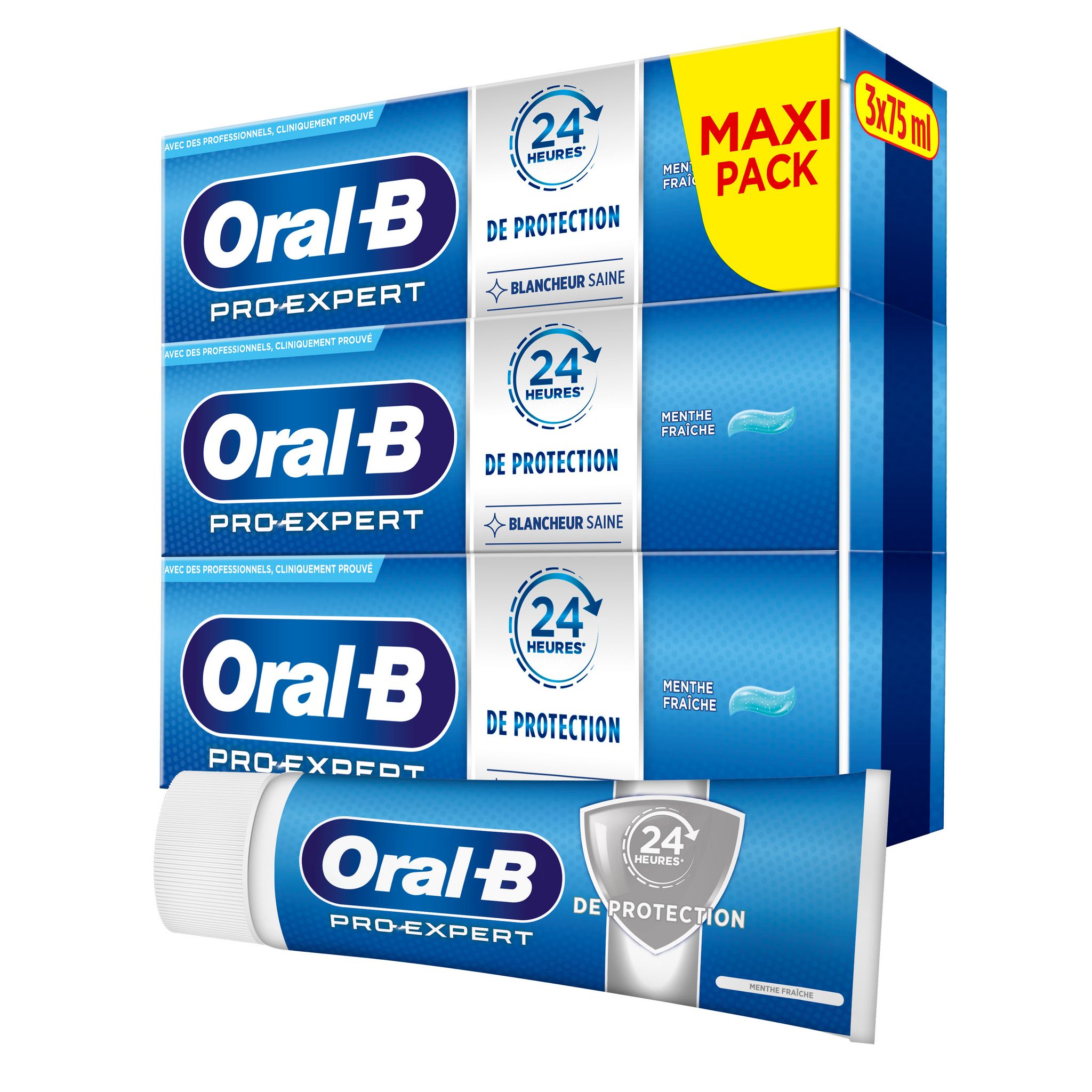 ORAL-B Pro Expert Dentifrice Blancheur Saine 3x75ml Pas Cher - Auchan.fr