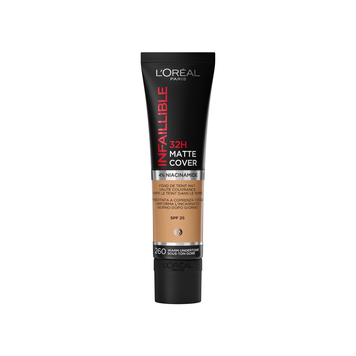 L'OREAL Fond de teint Infaillible Matte Cover 260 sous-ton doré SPF25 1 pièce