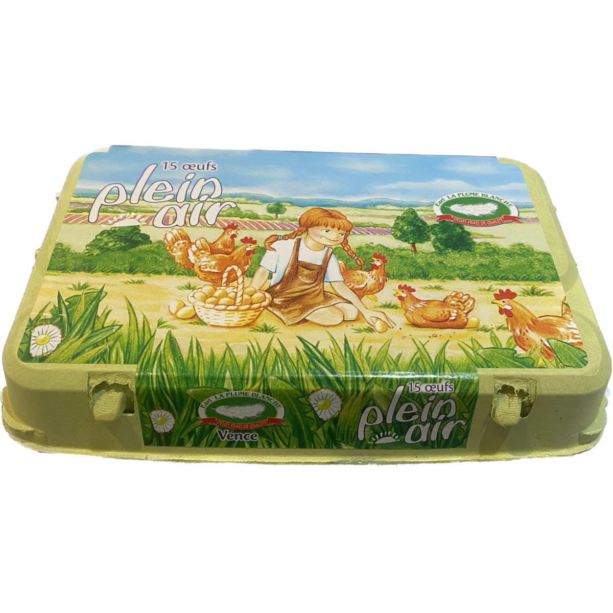 LA PLUME BLANCHE Œufs de poules élevées en plein air 15 œufs
