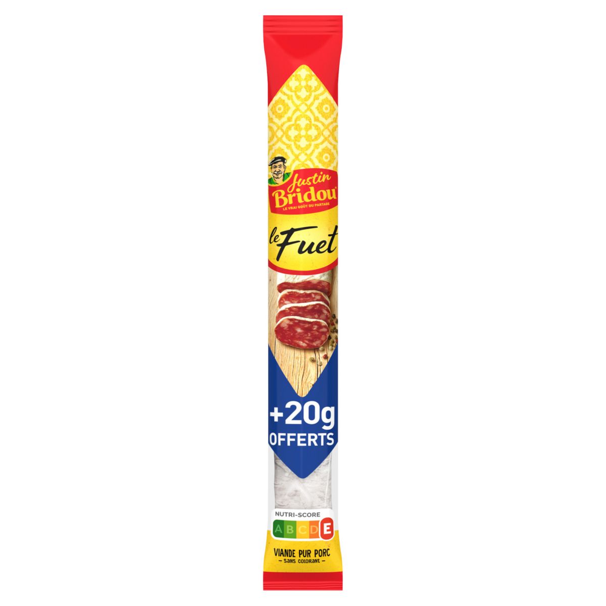 JUSTIN BRIDOU Saucisson sec Le Fuet 190g