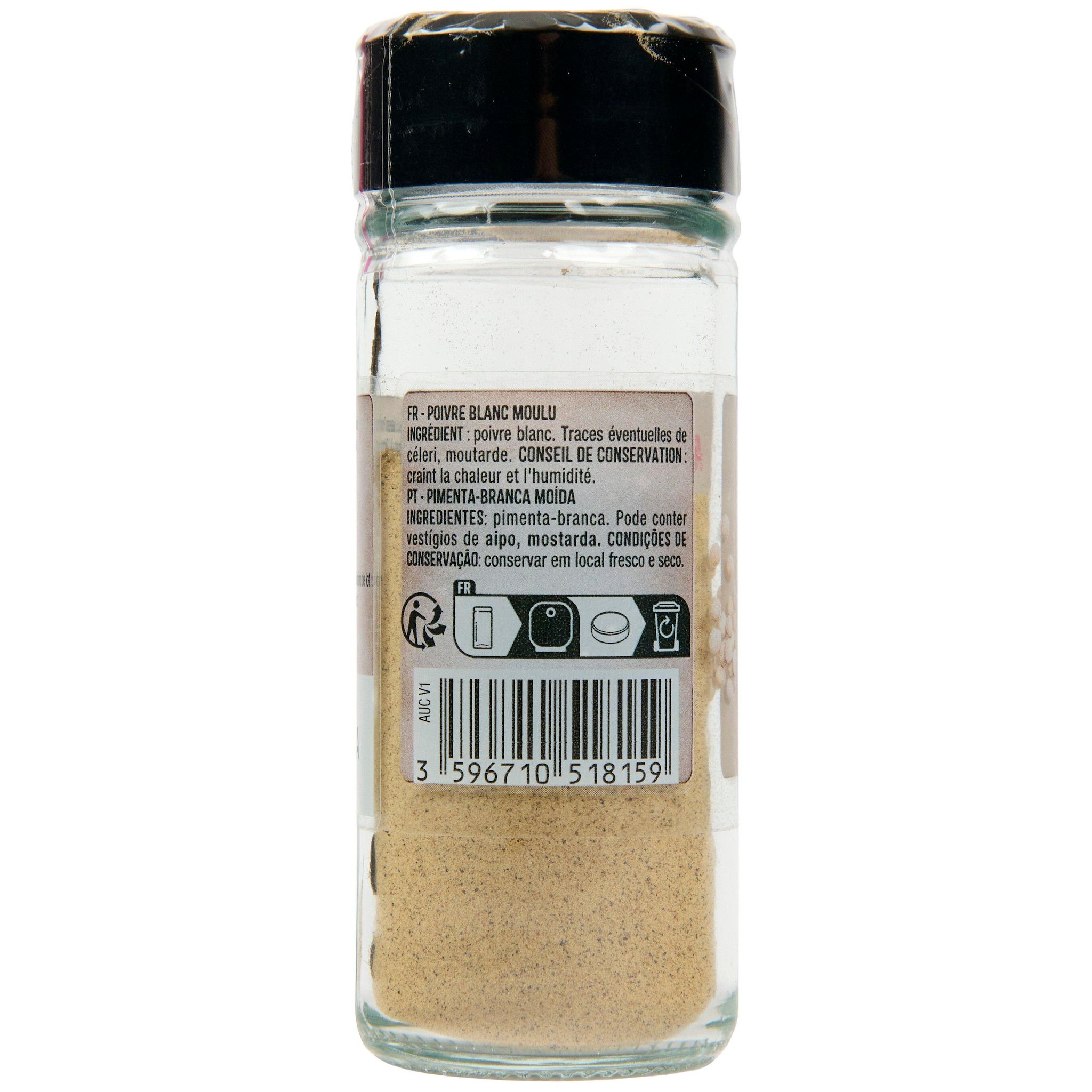 Voir la diapositive 3 : AUCHAN Poivre blanc moulu 36g