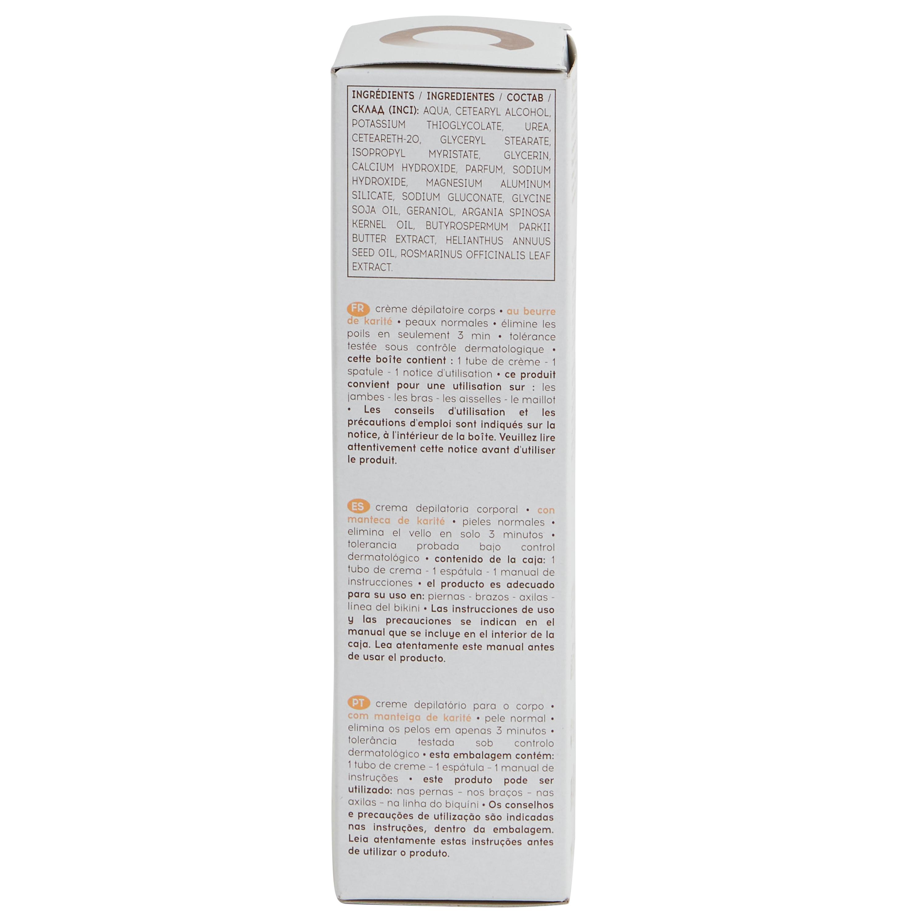 Voir la diapositive 4 : COSMIA Crème dépilatoire au beurre de karité corps pour peaux normales 200ml
