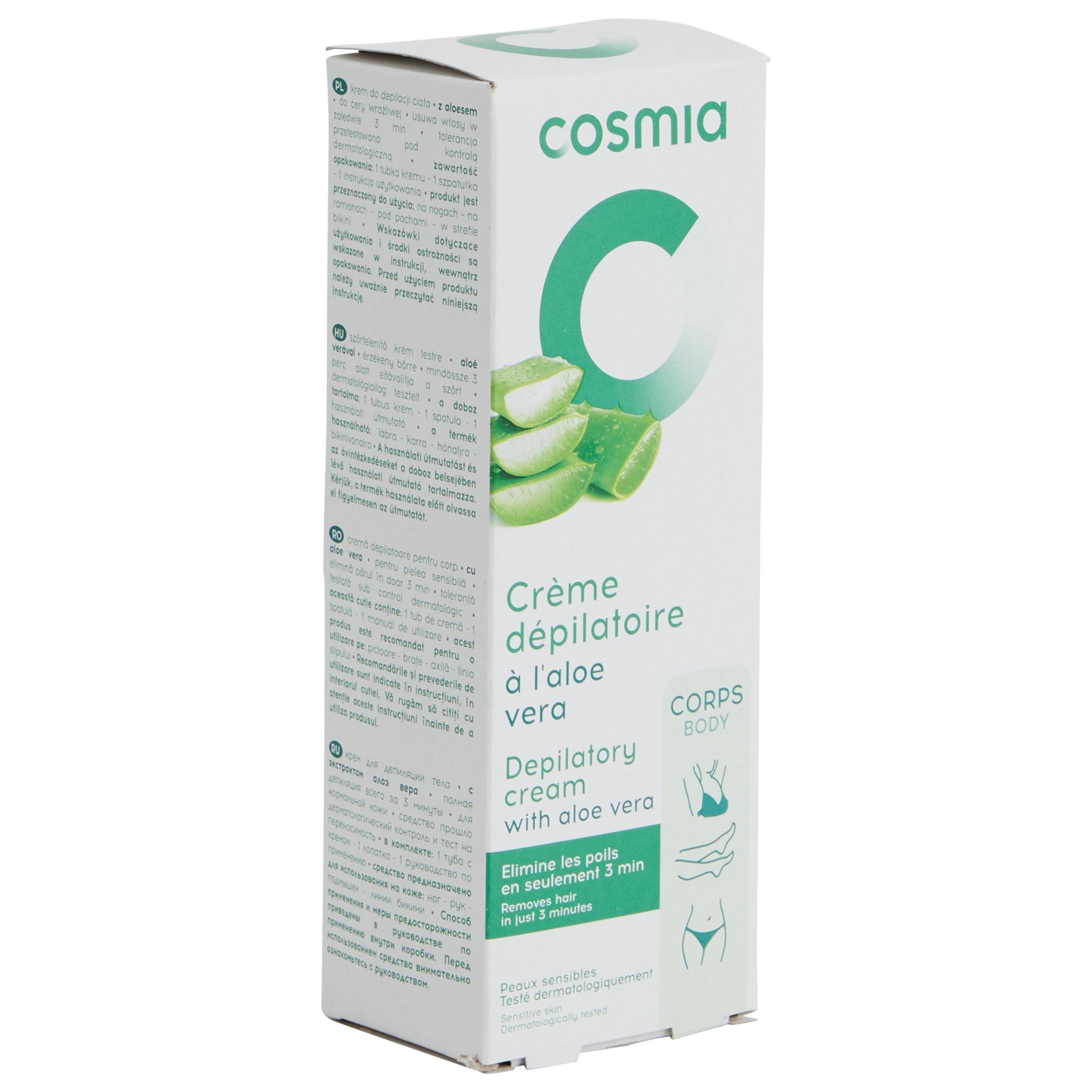 Voir la diapositive 4 : COSMIA Crème dépilatoire peaux sensibles à l'aloe vera 200ml