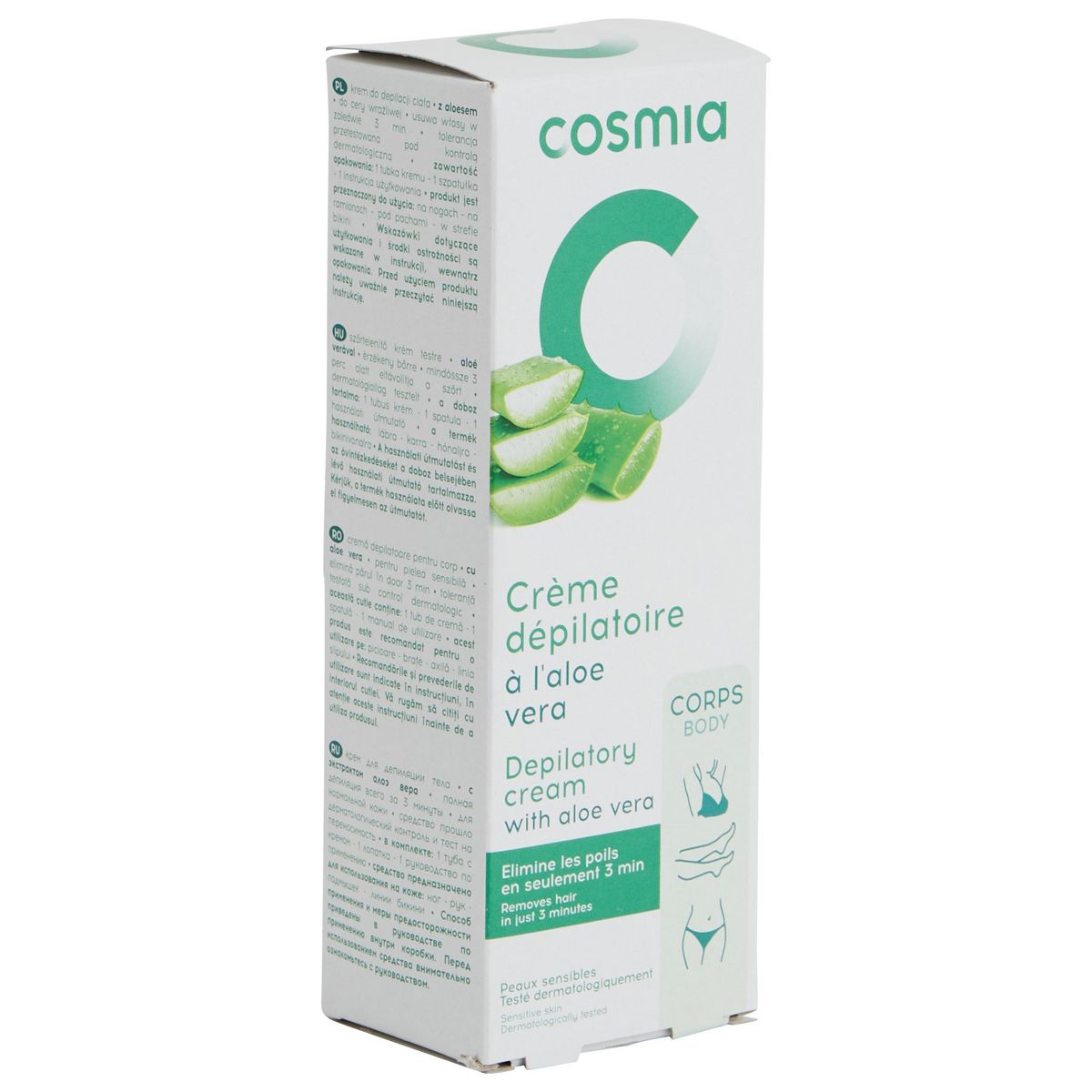 COSMIA Crème dépilatoire peaux sensibles à l'aloe vera 200ml