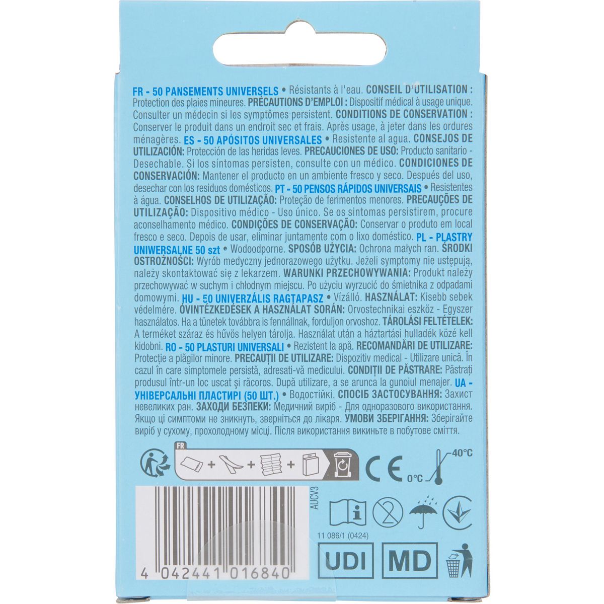 AUCHAN Pansements multi-tailles, multi-usages 50 pièces